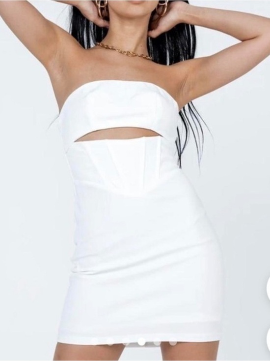 Princess Polly Dresses & Skirts - Princess Polly Cut Out Corset Mini Dress White Size 6